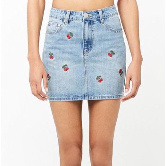 forever 21 blue jean skirt